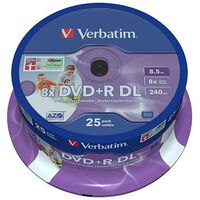 VERBATIM DVD+R DL 8.5GB (240min), 25 pieces (43667)