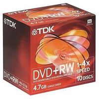 TDK DVD+RW 4.7GB/4x (120min), 10 pieces (T18350)
