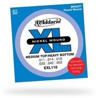 D'ADDARIO XL Nickel Wound EXL116 Medium Top/Heavy Bottom (.011-.052)