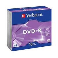 VERBATIM DVD+R 4.7GB (120min), 10 pieces (43657)