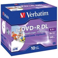 VERBATIM DVD+R DL 8.5GB (240min), 10 pieces (43665)