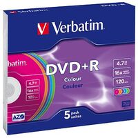VERBATIM DVD+R 4.7GB (120min), 5 pieces (43556)