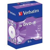 VERBATIM DVD+R 4.7GB (120min), 5 pieces (43177)