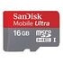 SANDISK Ultra microSDHC, UHS-I, Class 10, 16GB (SDSDQU-016G)