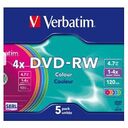 VERBATIM DVD-RW 4.7GB/4x (120min), 5 Stück (43563)