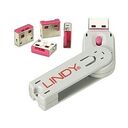 LINDY USB Port Lock with Key, 4 Part, Red (40450)