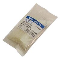 LOGILINK Cable Fixer Set, 100mm, 100 Pieces, White (KAB0001)