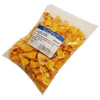 LOGILINK Modular Protective Rubber Sleeve, 100 Pieces, Yellow (MP0009)
