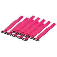 LOGILINK Cable Fixer with Velcro, 10 Pieces, Pink (KAB0016)