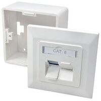 LOGILINK CAT6 Up- and Concealed Outlet, Full Shielded, RAL 9003 (NP0039)