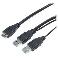 LOGILINK USB 3.0 Y Electric Cable, 0.6m, Black (CU0071)