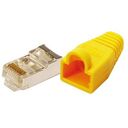 LOGILINK Modular Plug CAT5e with Protective Rubber Sleeve, 100 Pieces, Yellow (MP0015)