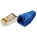 LOGILINK Modularstecker CAT5e mit Knickschutzhülle, 100 Stück, Blau (MP0014)