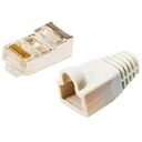 LOGILINK Modular Plug CAT5e with Protective Rubber Sleeve, 100 Pieces, Grey (MP0011)
