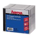 HAMA CD-Doppel Standard Leerhüllen, 10er Pack, Transparent/Schwarz (44747)