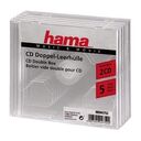 HAMA CD-Doppel Standard Leerhüllen, 5er Pack, Transparent (44752)