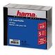 HAMA CD-Standard Leerhüllen, 5er Pack, Transparent/Schwarz (44744)