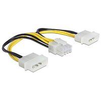 DELOCK Cable Current Supply EPS to 2x Molex, 15cm (83410)