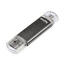 HAMA FlashPen "Laeta Twin" USB 2.0, 16GB, Grau (123924)