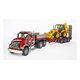 BRUDER MACK Granite LKW mit Tieflader und JCB 4CX Baggerlader (02813)