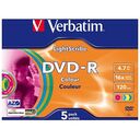 VERBATIM DVD-R Lightscribe Colour V1.2 4.7GB (120min), 5 Stück (43674)