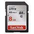 SANDISK Ultra SDHC UHS-I Card, Class 10, 8.0GB (SDSDUN-008G-G46)