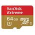 SANDISK Extreme microSDXC, UHS-I, U3, 64GB (SDSQXNE-064G-GN6MA)