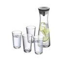 WMF Basic Water Carafe Glass 1.0L + 4 Water Glasses 0.25L (06.1770.9992)