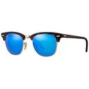 RAY-BAN Clubmaster Flash Lenses, Havana / Blue Flash Verspiegelt (RB3016 114517 49-21)