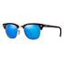 RAY-BAN Clubmaster Flash Lenses, Havana / Blue Flash Mirror (RB3016 114517 49-21)