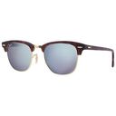 RAY-BAN Clubmaster Flash Lenses, Havana / Silver Flash Mirror (RB3016 114530 49-21)