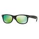 RAY-BAN New Wayfarer Flash, Schwarz / Grün Flash (RB2132 622/19 55-18)