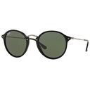 RAY-BAN Round Fleck, Black-Silver / Green (RB2447 901 49-21)