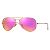 RAY-BAN Aviator Flash Lenses, Gold / Polarisiert Violett Verspiegelt (RB3025 112/1Q)