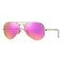 RAY-BAN Aviator Flash Lenses, Gold / Polarisiert Violett Verspiegelt (RB3025 112/1Q)