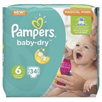 PAMPERS Baby Dry Einwegwindeln, Grösse 6 (13-18 kg), 34 Stück