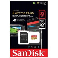 SANDISK Extreme Plus microSDHC, Class 10, UHS-I A1, V30, 32GB (SDSQXBG-032G-GN6MA)