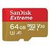 SANDISK Extreme microSDXC, Class 10, UHS-I A1, V30, 64GB (SDSQXAF-064G-GN6MA/SDSQXAF-064G-GN6AA)