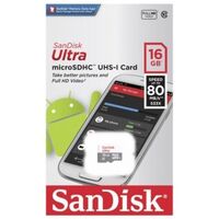 SANDISK Ultra microSDHC Card UHS-I, Class 10, 16GB (SDSQUNS-016G-GN3MN)