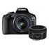 CANON EOS 2000D Kit, EF-S 18-55mm IS + EF 50mm, Black (2728C022)