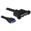 DELOCK Cable USB 3.0 pin header female > 2 x USB 3.0-A female parallel (82941)