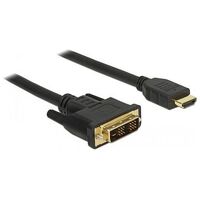 DELOCK Kabel DVI > HDMI 0.5m, Schwarz (85581)