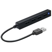 SPEEDLINK Snappy Slim USB Hub 4-Port Passive, Schwarz (SL-140000-BK)