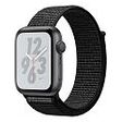 APPLE Watch Nike+ GPS (Series 4), 44mm Aluminiumgehäuse, Space Grau mit Nike Sport Loop, Schwarz (MU7J2FD/A)
