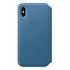 APPLE iPhone XS Leder Folio, Cape Cod Blau (MRX02ZM/A)