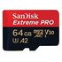 SANDISK Extreme Pro microSDXC, UHS-I A2, V30 U3, Class 10, 64GB (SDSQXCY-064G-GN6MA)