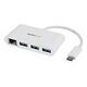 STARTECH.COM 3 Port USB 3.0 Hub mit USB-C und Gigabit Ethernet, Weiss (HB30C3A1GEA)
