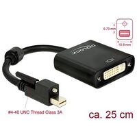 DELOCK mini DisplayPort with screw to DVI-I 25+5 4K (62639)