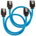 CORSAIR Premium SATA Cable Blue, 300mm, Pack of 2 (CC-8900251)