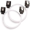 CORSAIR Premium SATA Kabel Weiss, 300mm, 2er Pack (CC-8900249)